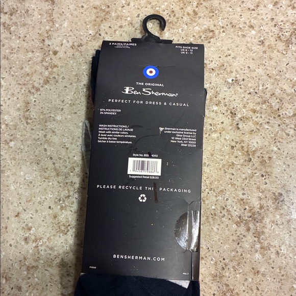 NWT Ben Sherman Gray and Burgundy Dress Socks Size 6-12 - Picture 7 of 7